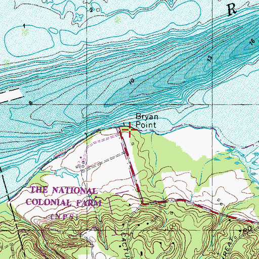 Topographic Map of Bryan Point, MD