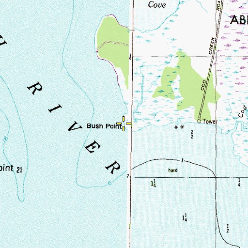 Topographic Map of Bush Point, MD