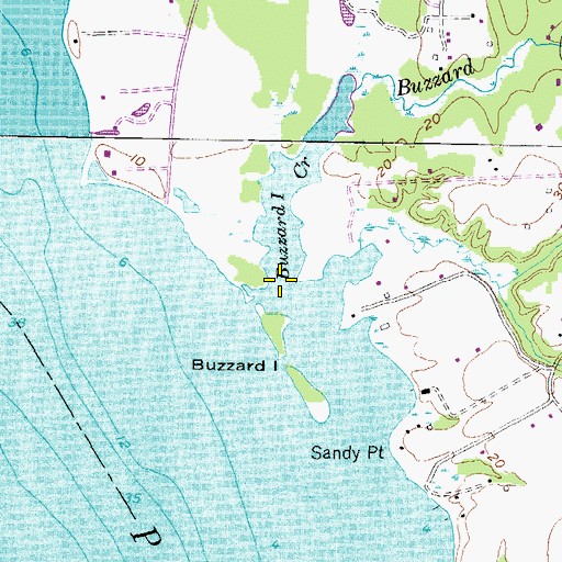 Topographic Map of Buzzard Island Creek, MD