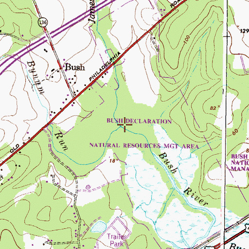 Topographic Map of Bynum Run, MD