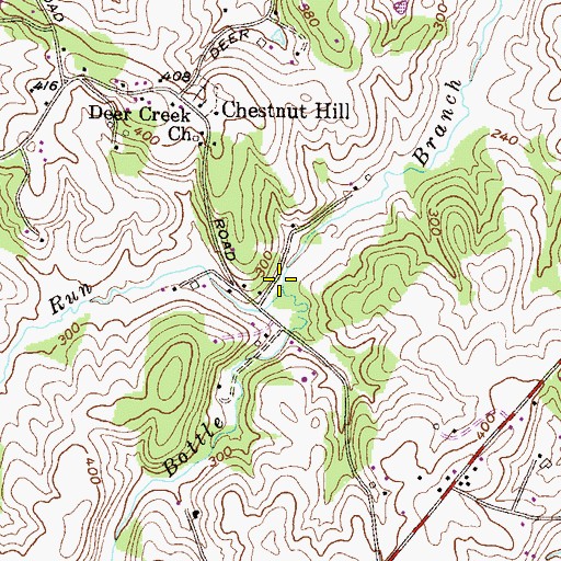 Topographic Map of Cabbage Run, MD