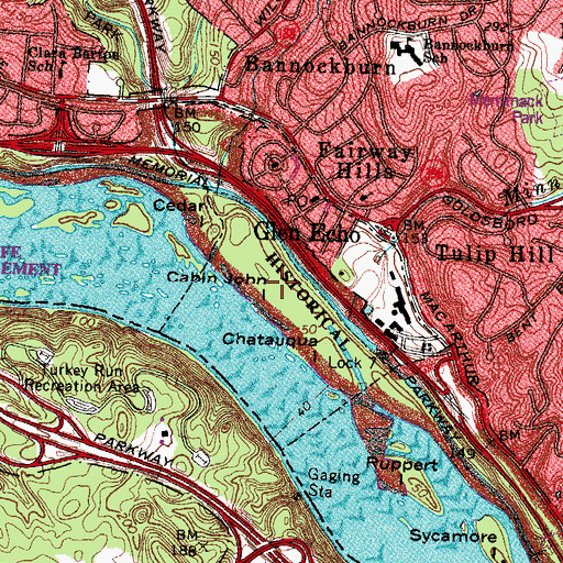 Topographic Map of Cabin John Island, MD
