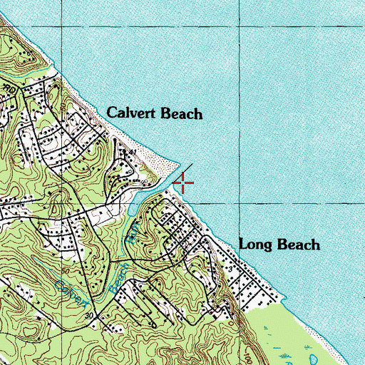 Topographic Map of Calvert Beach Run, MD