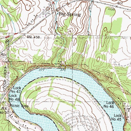 Topographic Map of Camp Spring Run, MD