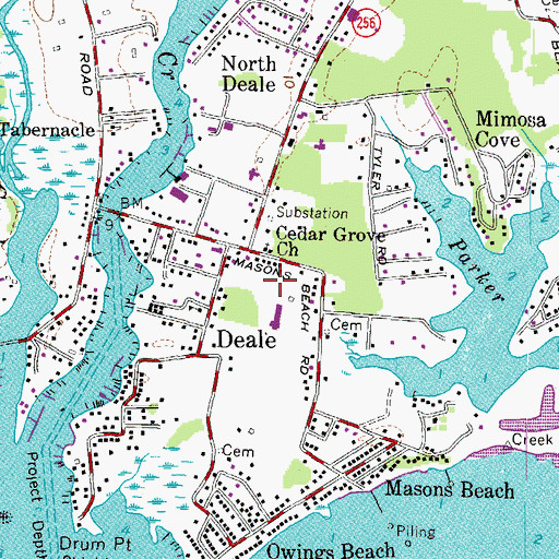 Topographic Map of Cedar Grove United Methodist Church, MD
