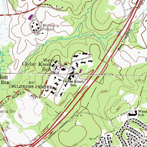 Topographic Map of Cedar Knoll Elementary School, MD