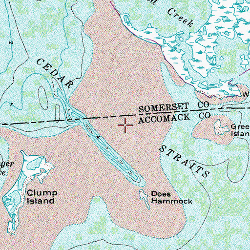 Topographic Map of Cedar Straits, MD