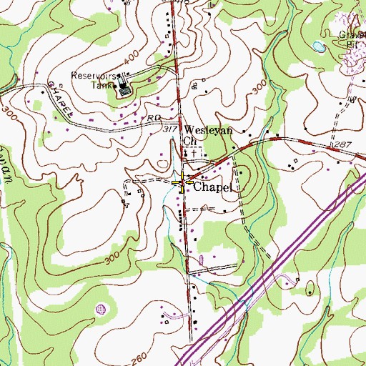 Topographic Map of Chapel, MD