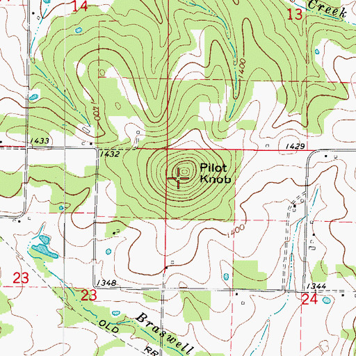 Topographic Map of Pilot Knob, AR