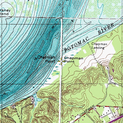Topographic Map of Chapman Point, MD