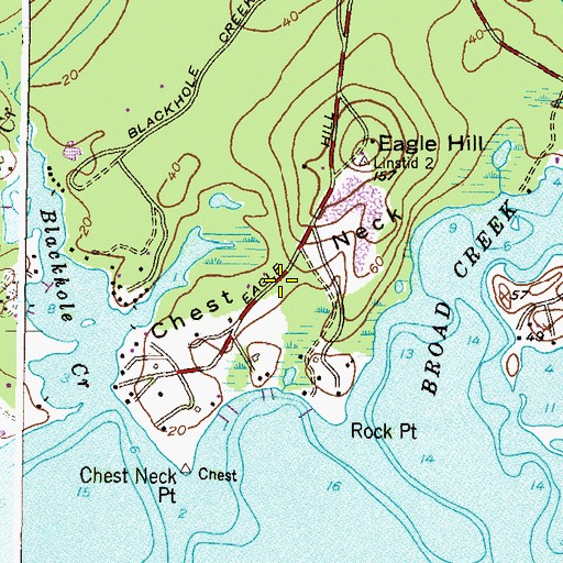 Topographic Map of Chest Neck, MD