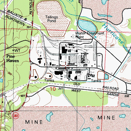 Topographic Map of Pine Haven, AR