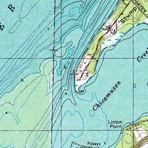 Topographic Map of Chicamuxen Creek, MD