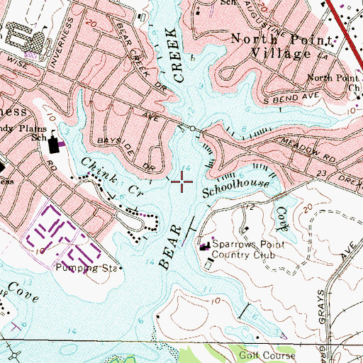 Topographic Map of Chink Creek, MD