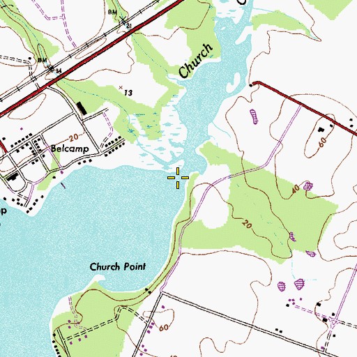Topographic Map of Church Creek, MD