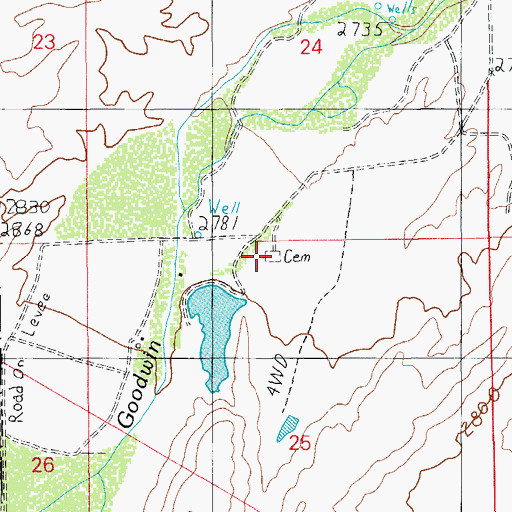 Topographic Map of Hinton Cemetery, AZ