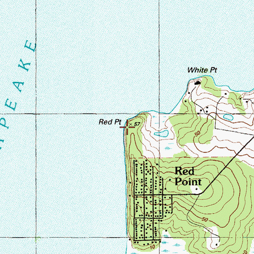 Topographic Map of Red Point, MD