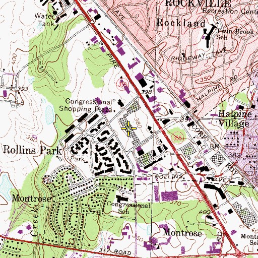 Topographic Map of Congressional Shopping Plaza, MD