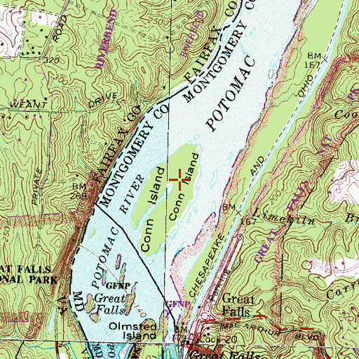 Topographic Map of Conn Island, MD