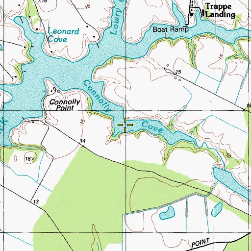Topographic Map of Connolly Cove, MD