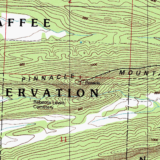 Topographic Map of Pinnacle Mountain, AR