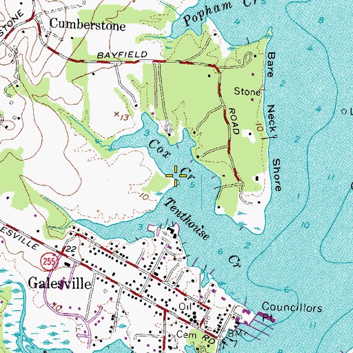 Topographic Map of Cox Creek, MD