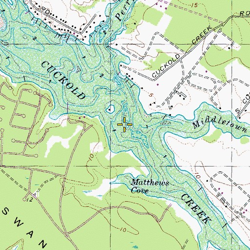 Topographic Map of Cuckold Creek, MD