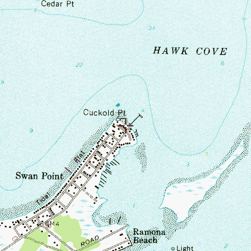 Topographic Map of Cuckold Point, MD