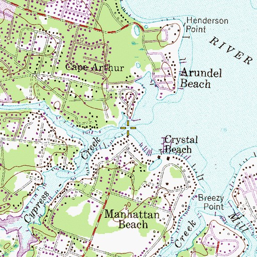Topographic Map of Cypress Creek, MD