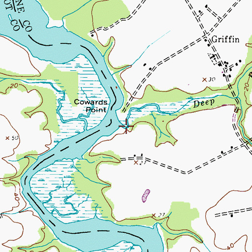 Topographic Map of Deep Branch, MD