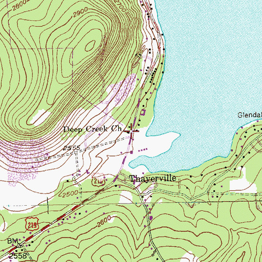 Topographic Map of Deep Creek Church, MD