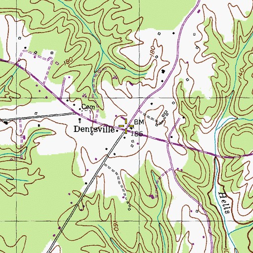 Topographic Map of Dentsville, MD