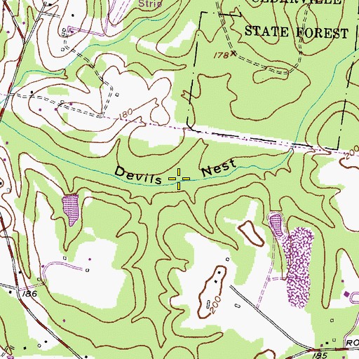 Topographic Map of Devils Nest, MD