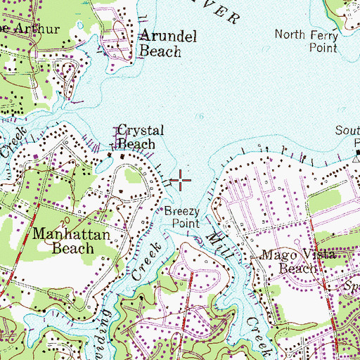 Topographic Map of Dividing Creek, MD