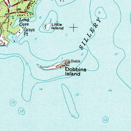 Topographic Map of Dobbins Island, MD