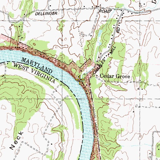 Topographic Map of Downey Branch, MD