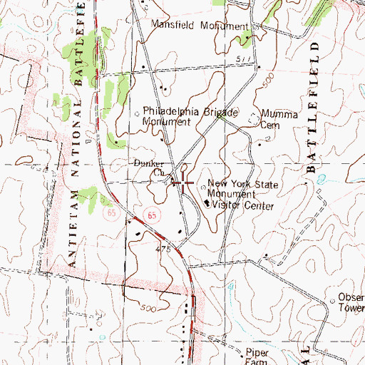 Topographic Map of Dunker Church, MD