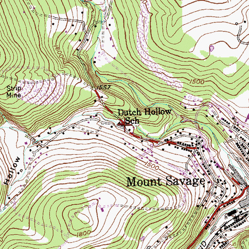 Topographic Map of Dutch Hollow School, MD