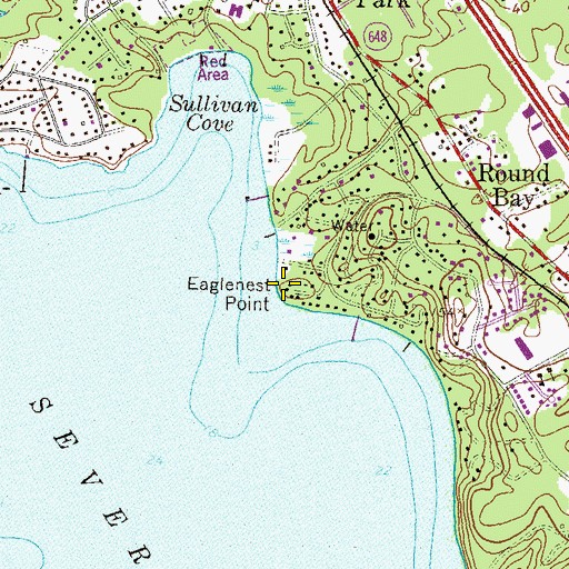 Topographic Map of Eaglenest Point, MD