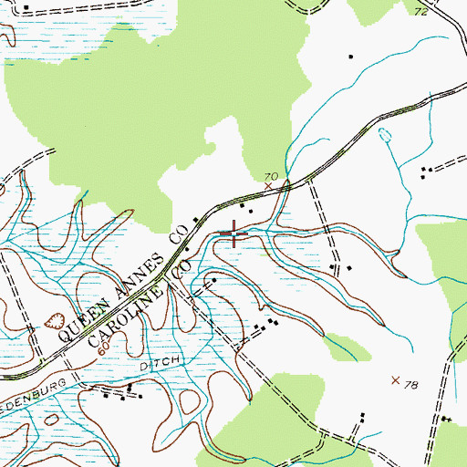 Topographic Map of Edenburg Ditch, MD