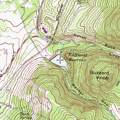 Topographic Map of Edgemont Reservoir, MD