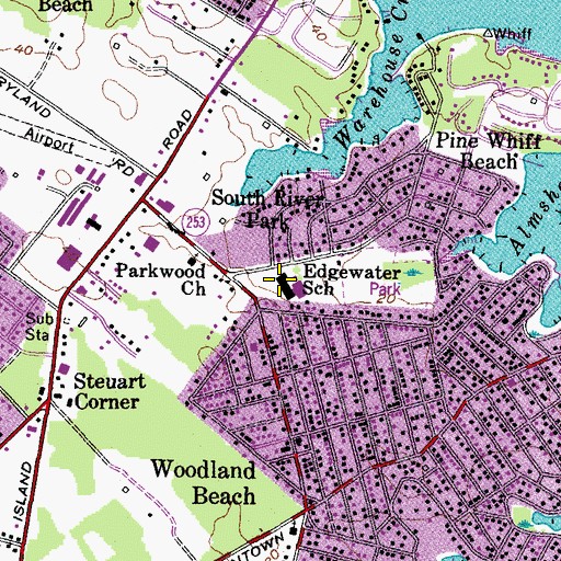 Topographic Map of Edgewater Elementary School, MD