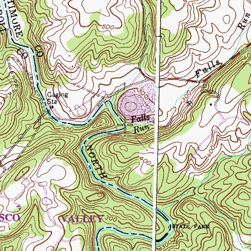Topographic Map of Falls Run, MD