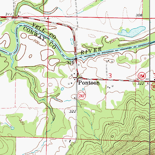 Topographic Map of Pontoon, AR