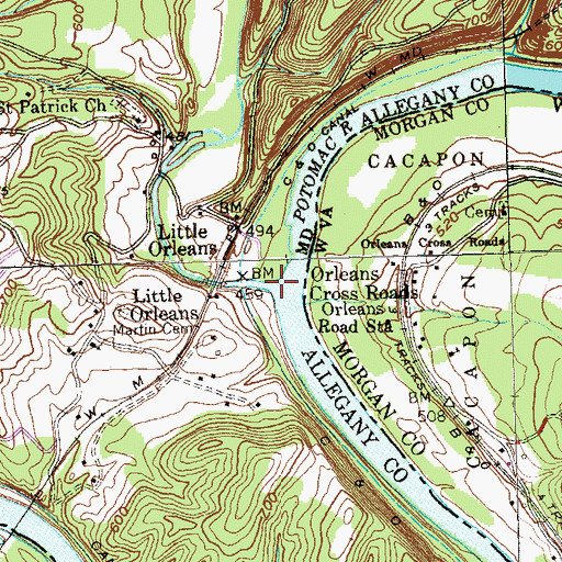 Topographic Map of Fifteenmile Creek, MD