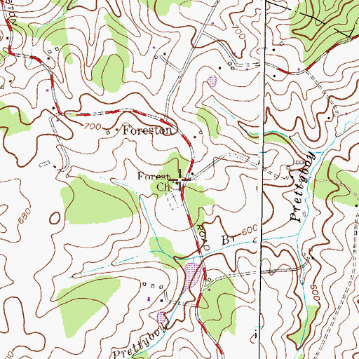 Topographic Map of Forest Church, MD