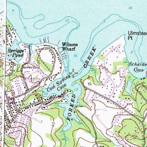 Topographic Map of Forked Creek, MD
