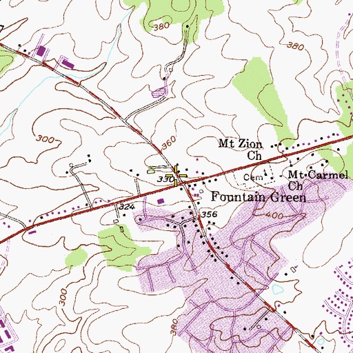 Topographic Map of Fountain Green, MD