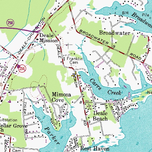 Topographic Map of Franklin Cemetery, MD