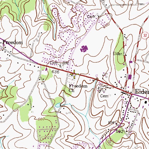 Topographic Map of Freedom Church, MD